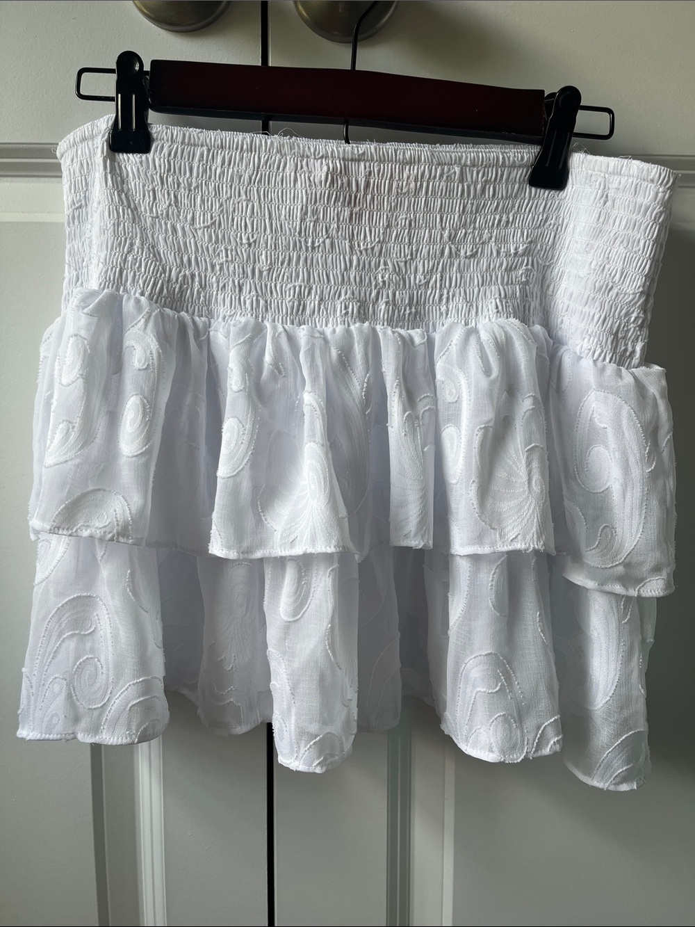 Lilly Pulitzer White Smocked Tiered Swim Coverup